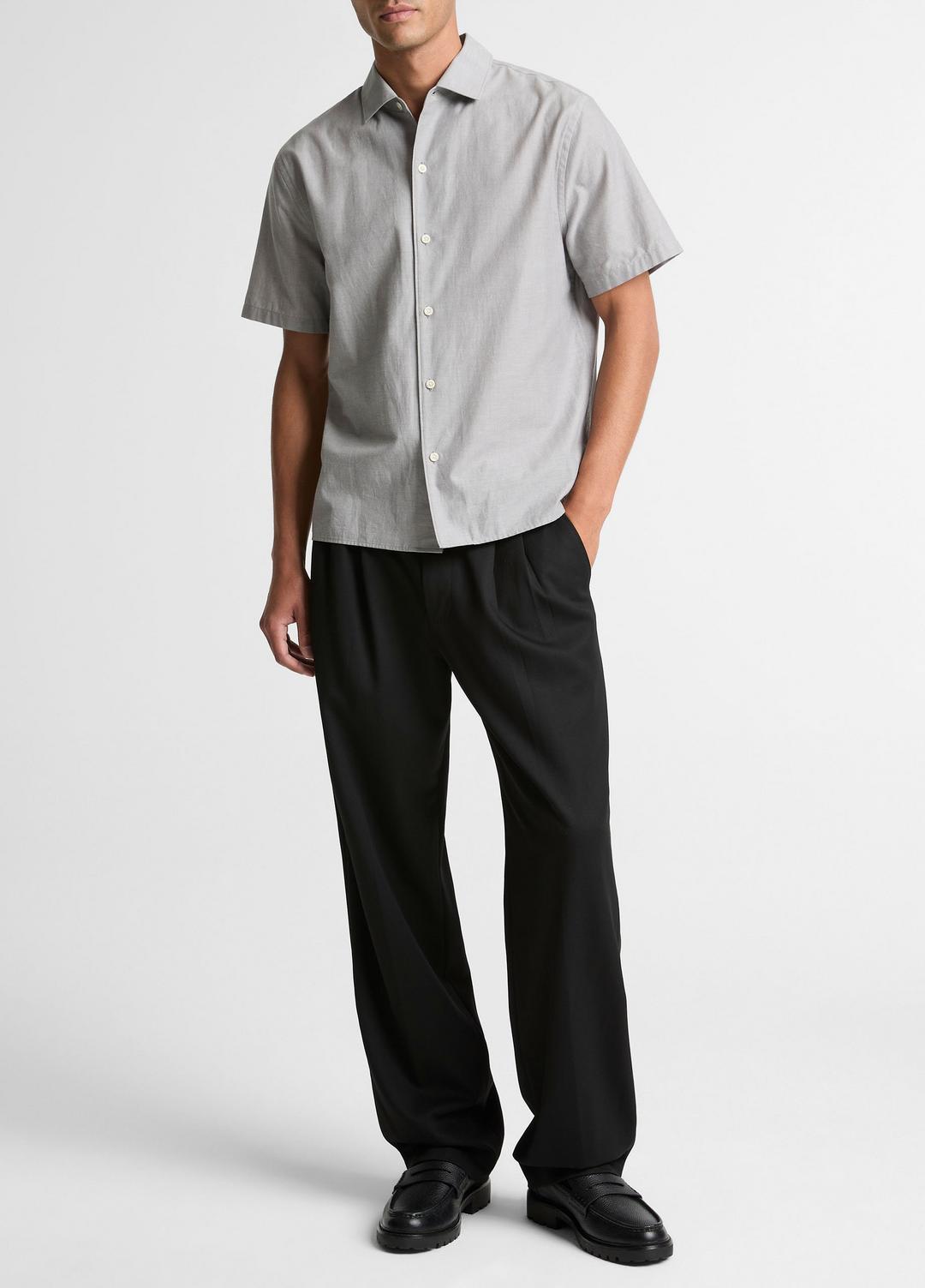 VINCE Men Cotton Short-Sleeve Button-Front Shirt in Short Sleeve