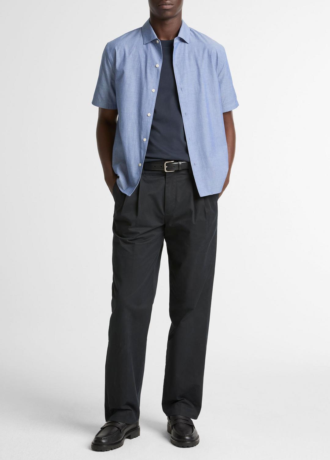 VINCE Men Cotton Short-Sleeve Button-Front Shirt in Short Sleeve