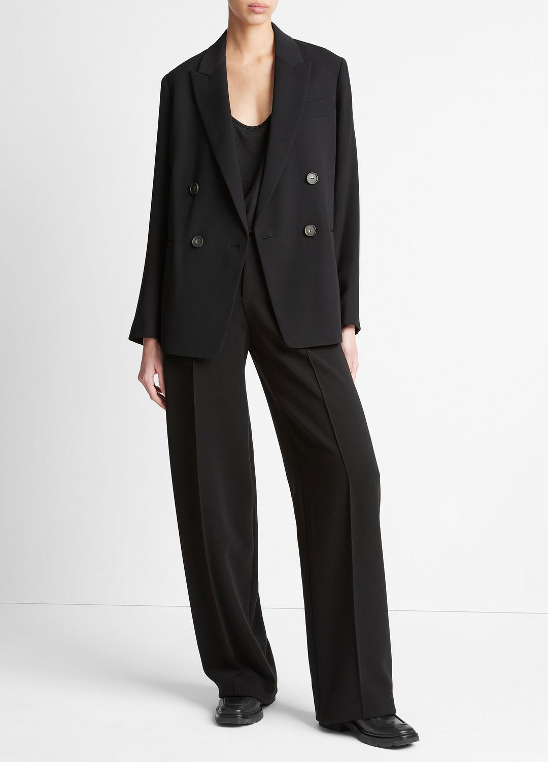 VINCE Women Crepe Double-Breasted Blazer in Blazers