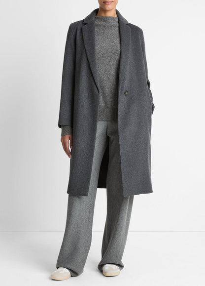 VINCE Women Classic Wool-Blend Straight Coat in Coats