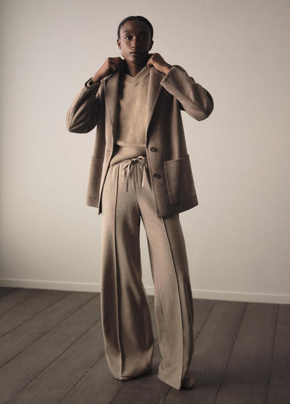 VINCE Women Wool-Blend Tailored Wide-Leg Pant in Wide Leg