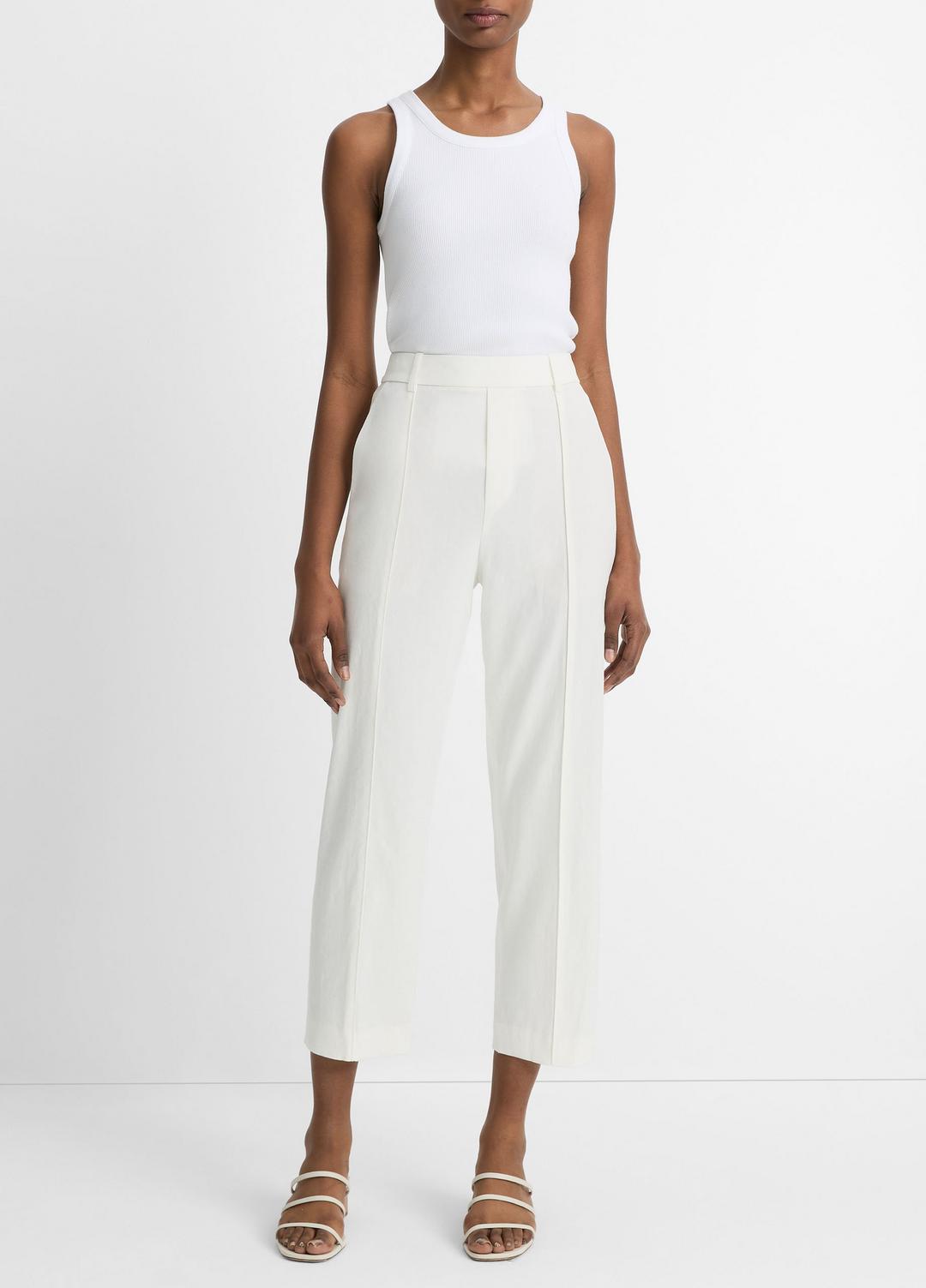 VINCE Women Grace Mid-Rise Linen-Blend Pull-On Pant in Trousers