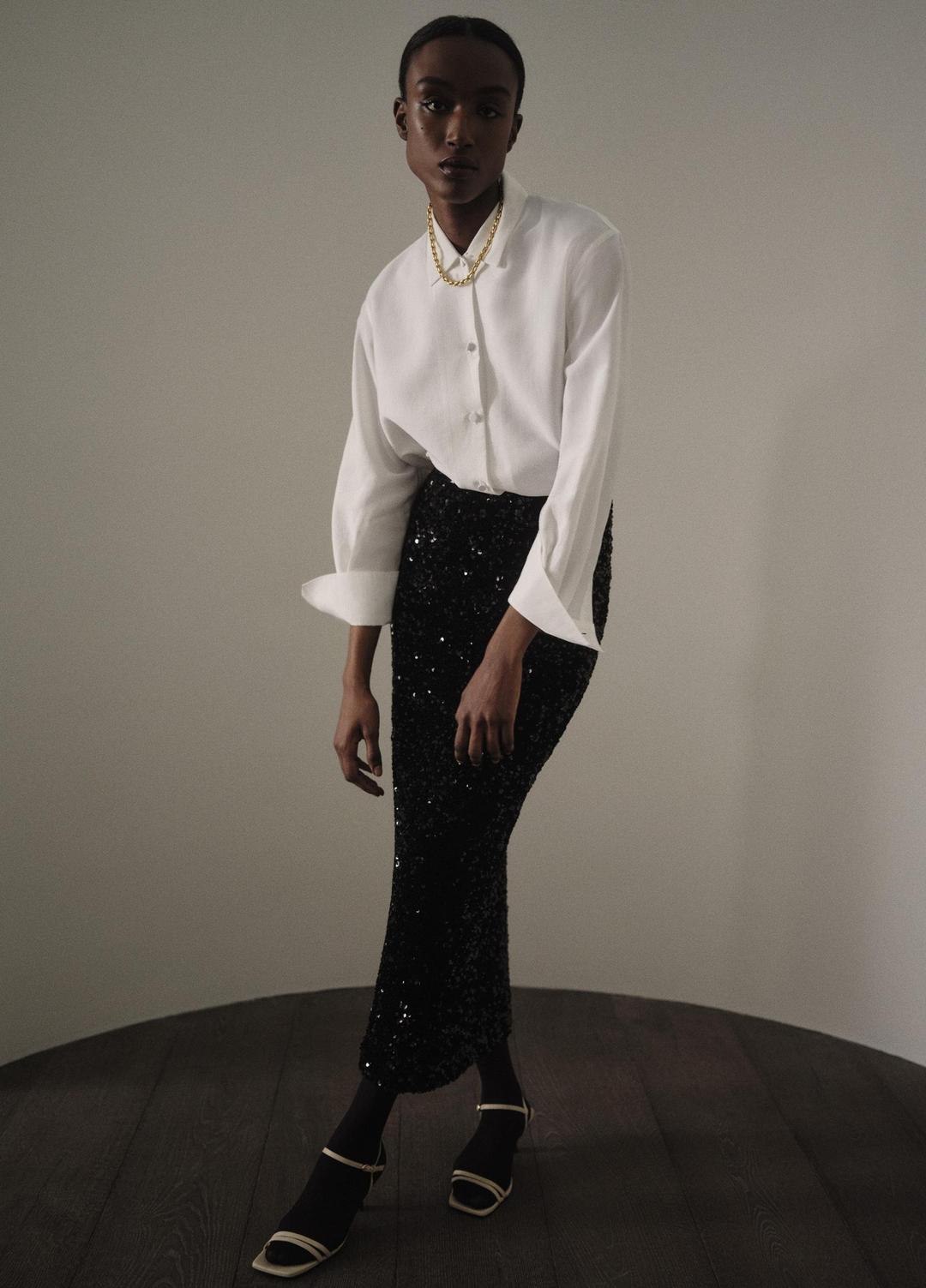 VINCE Women Sequined Velvet Column Skirt in Skirts