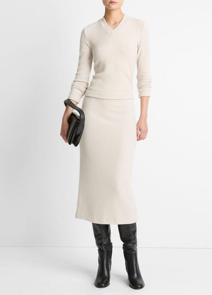 VINCE Women Cozy Rib Midi Skirt in Skirts
