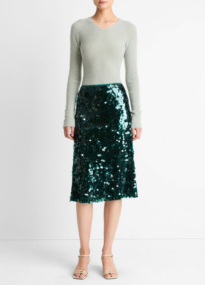 VINCE Women Paillette Bias Skirt in Skirts