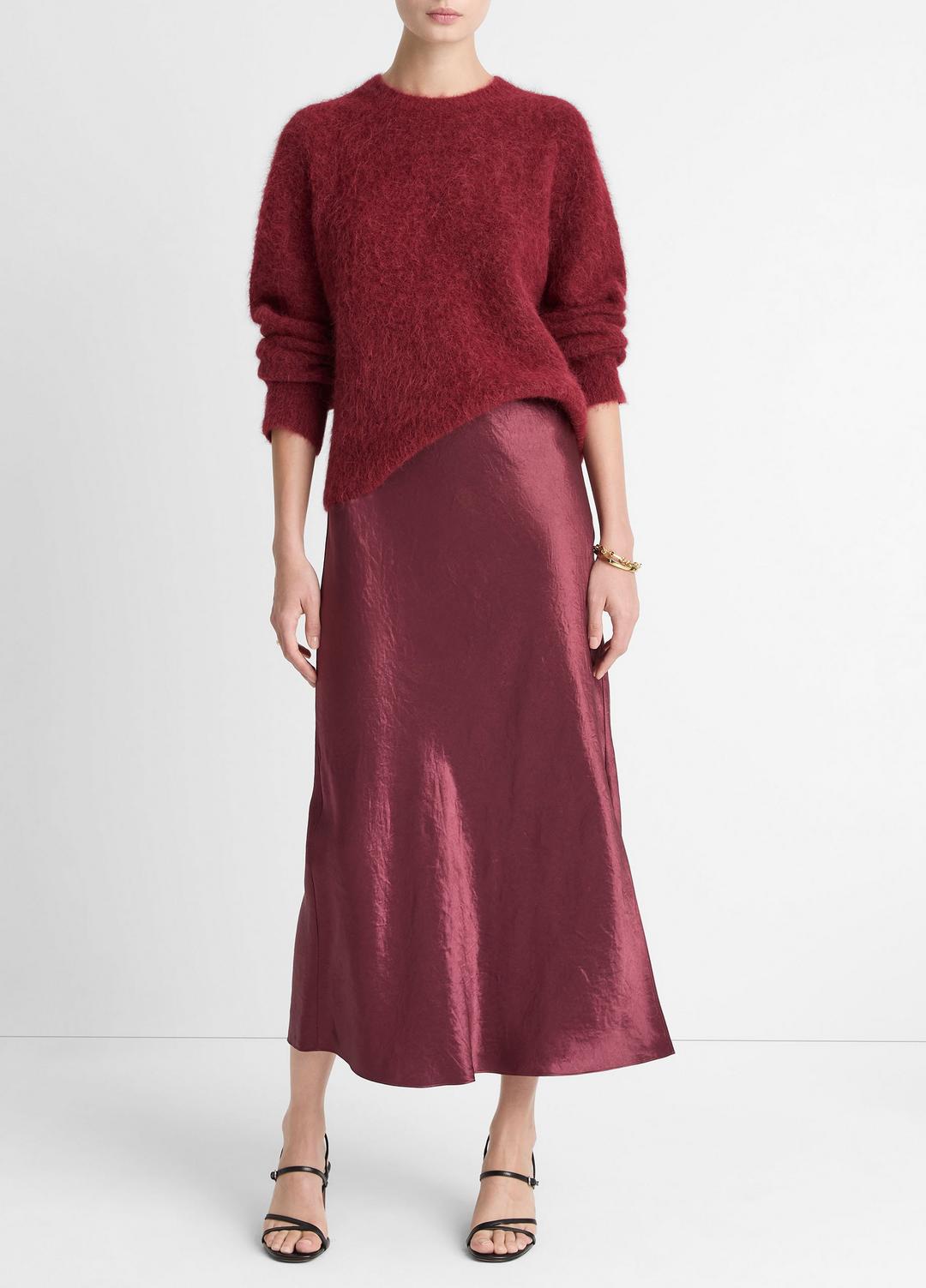 VINCE Women Satin Side-Slit Slip Skirt in Skirts