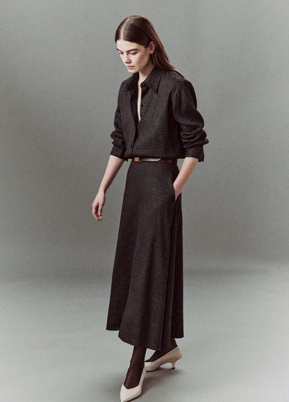 VINCE Women Italian Jaspe Full Skirt in Skirts
