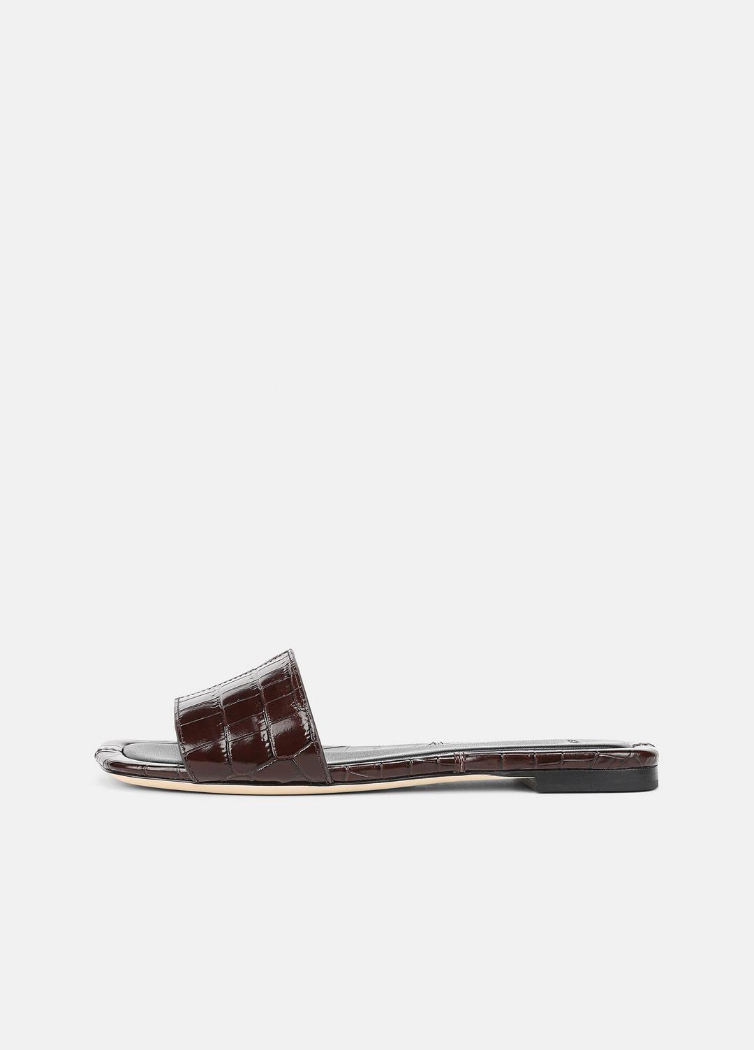 VINCE Women Valeria Croc-Embossed Leather Slide Sandal in Sandals