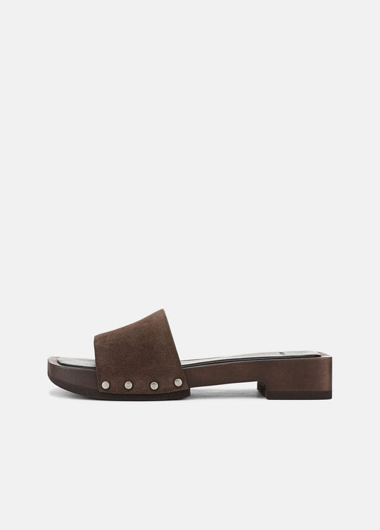 VINCE Women Barbara Leather Slide Sandal in Sandals