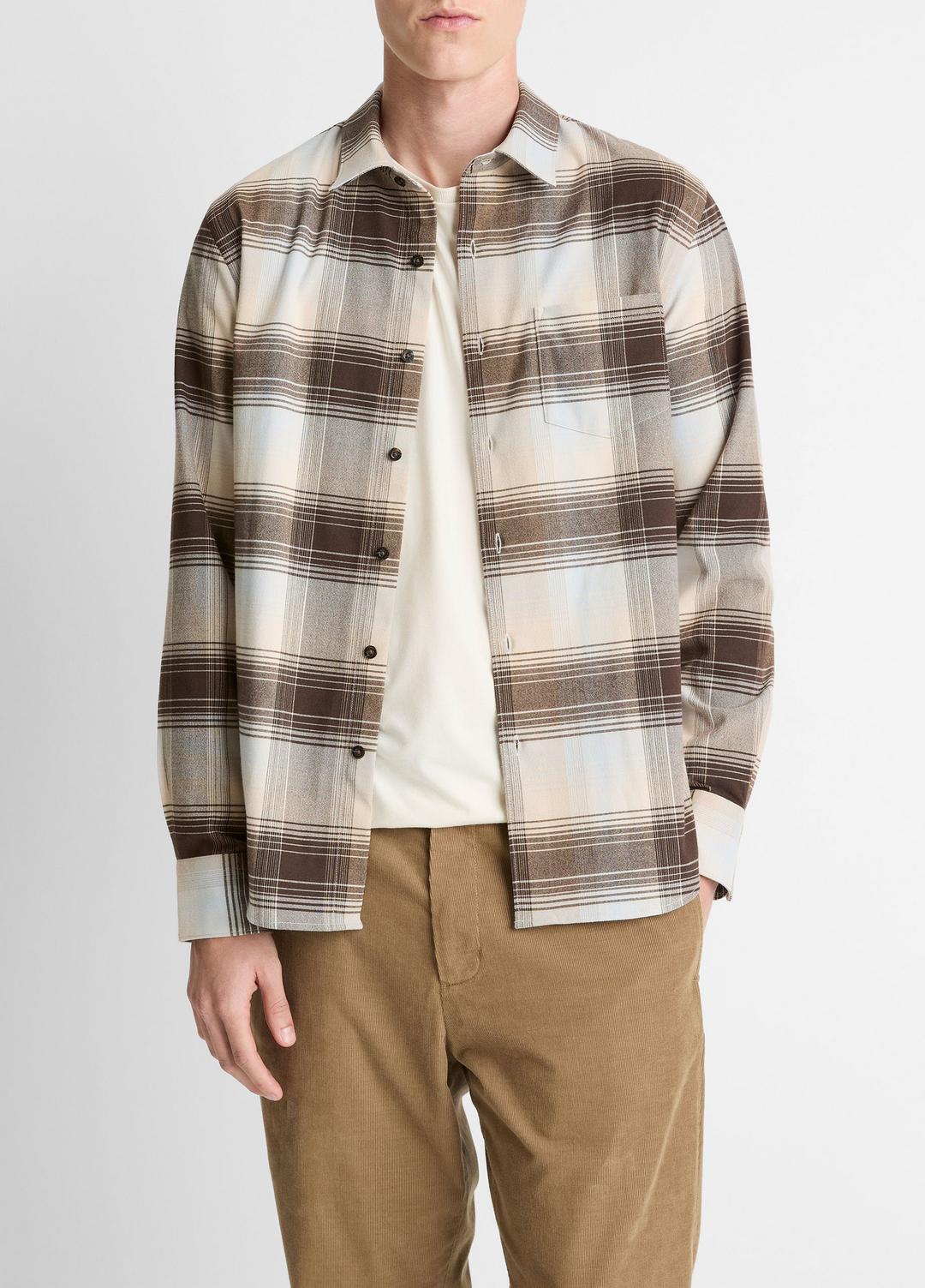 VINCE Men Missoula Plaid Button-Front Shirt in Long Sleeve