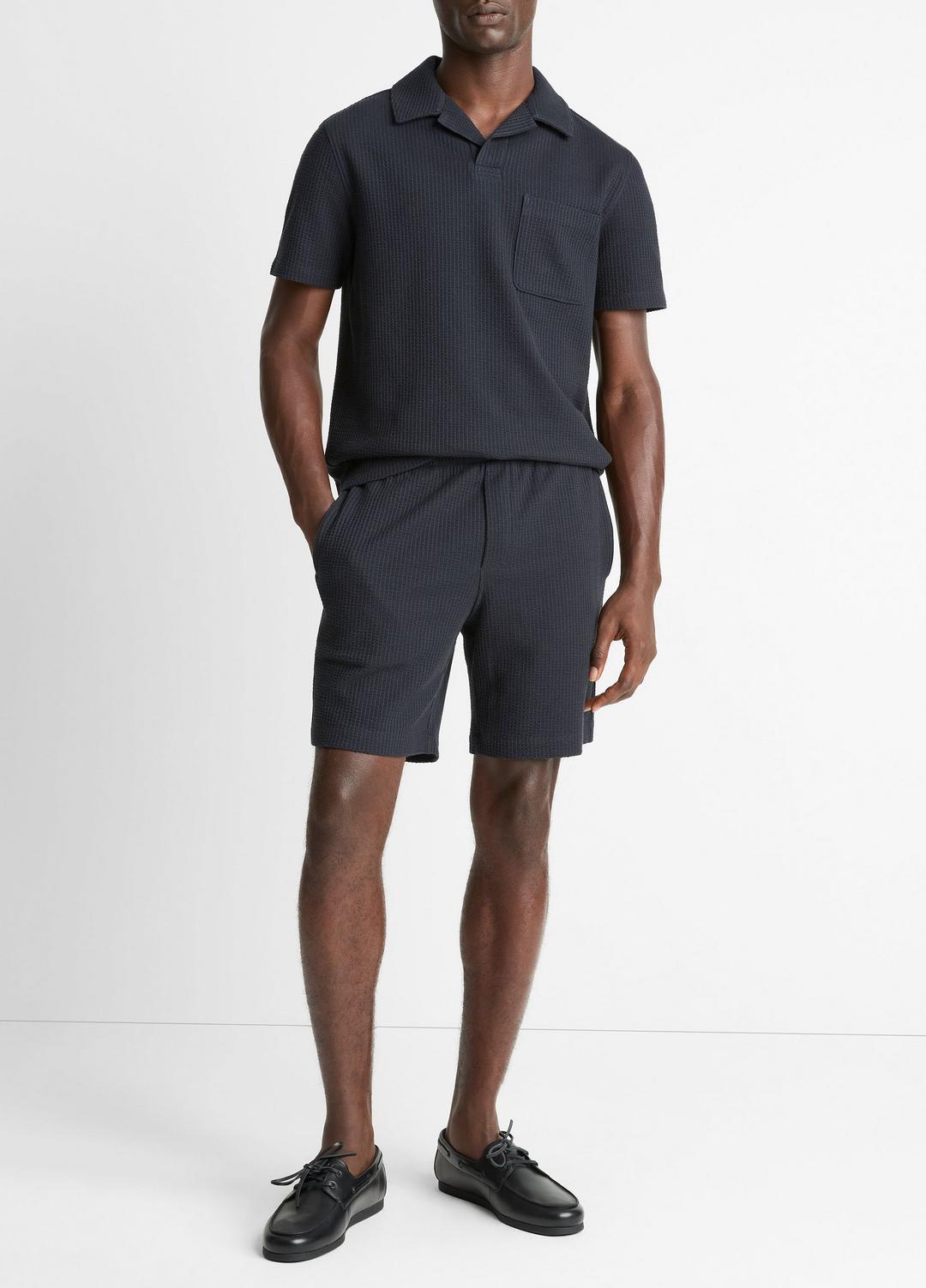 VINCE Men Seersucker-Knit Stretch-Cotton Short in Shorts