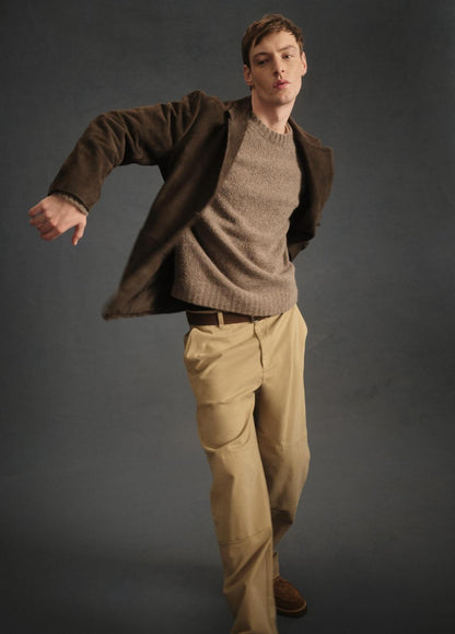 VINCE Men Donegal Cashmere Raglan-Sleeve Sweater in Crew Neck