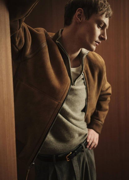 VINCE Men Plush Cashmere Quarter-Zip Sweater in Quarter Zip