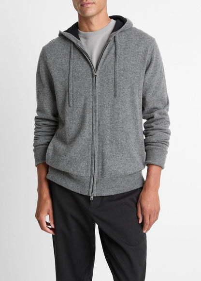 VINCE Men Cashmere Zip-Front Hoodie in Cashmere