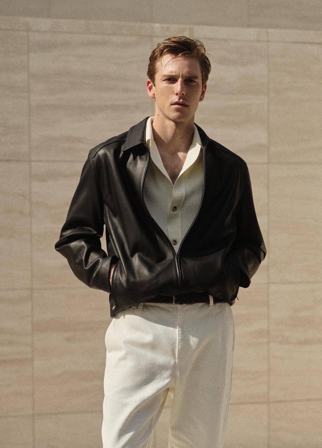 VINCE Men Merino Wool Cabana Shirt  in Short Sleeve