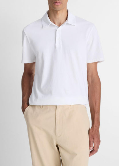 VINCE Men Garment Dye Cotton Polo Shirt in Henleys & Polos
