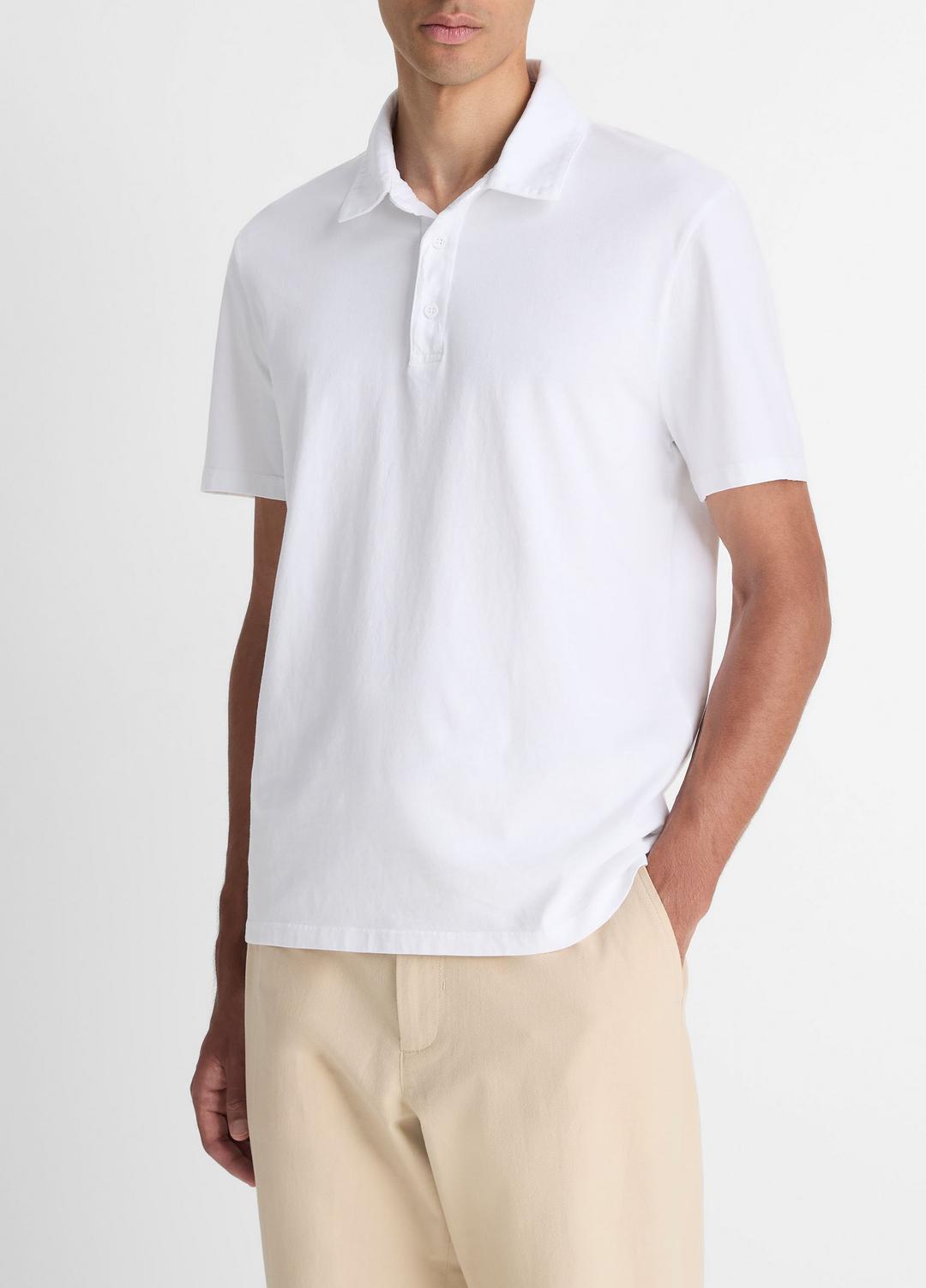 VINCE Men Garment Dye Cotton Polo Shirt in Henleys & Polos