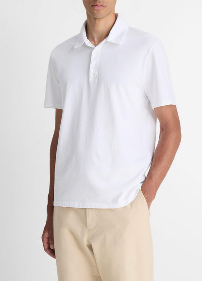 VINCE Men Garment Dye Cotton Polo Shirt in Henleys & Polos