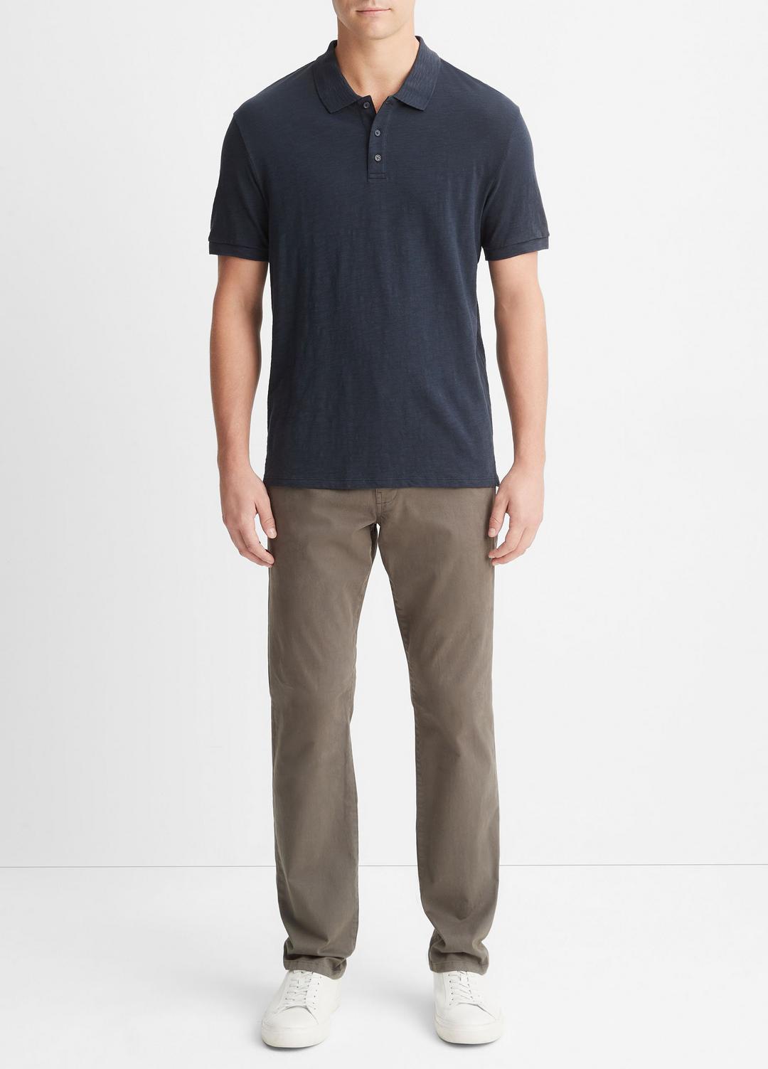 VINCE Men Classic Slub Polo Shirt in Henleys & Polos