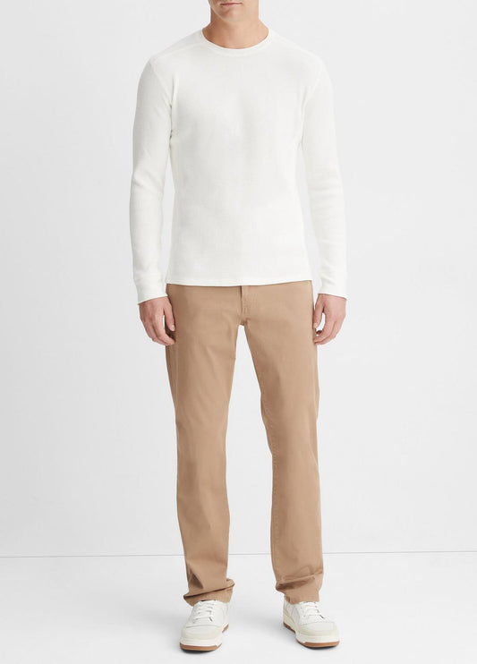 VINCE Men Pima Cotton-Blend Thermal Long-Sleeve Pullover in Long Sleeve