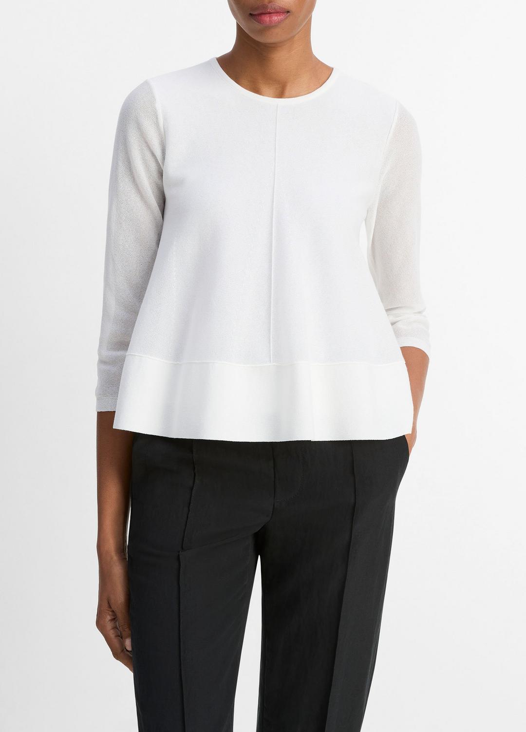 VINCE Sale Italian Cotton-Blend A-Line Sweater in Sweaters