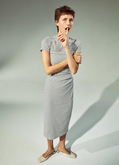 VINCE Sale Checked Smocked Tank Dress in Dresses & Skirts