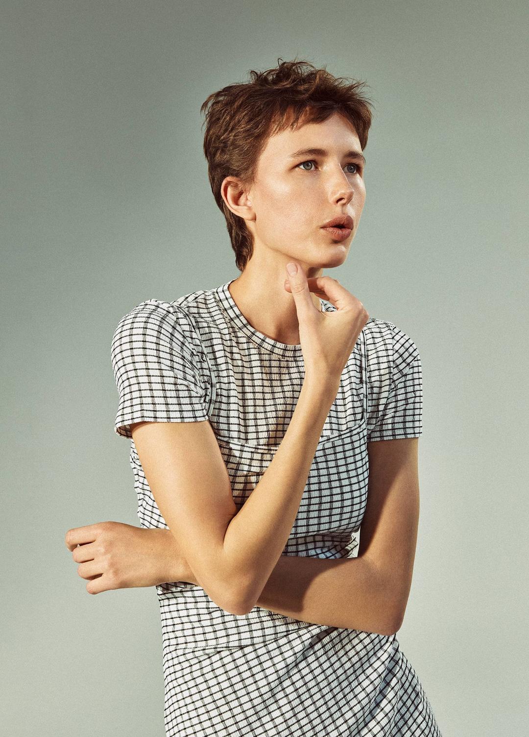 VINCE Sale Checked Smocked Tank Dress in Dresses & Skirts