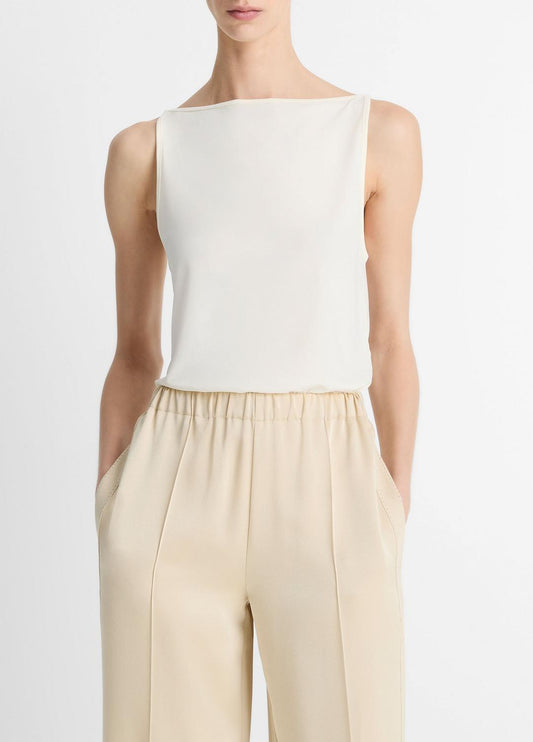 VINCE Sale Matte Jersey Boat-Neck Tank in Shirts & Tees